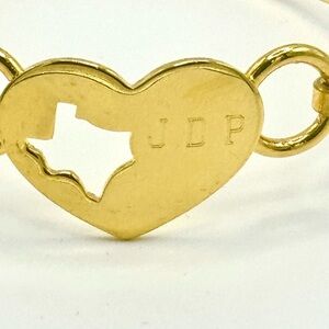 Heart of Texas Gold Tone Bracelet